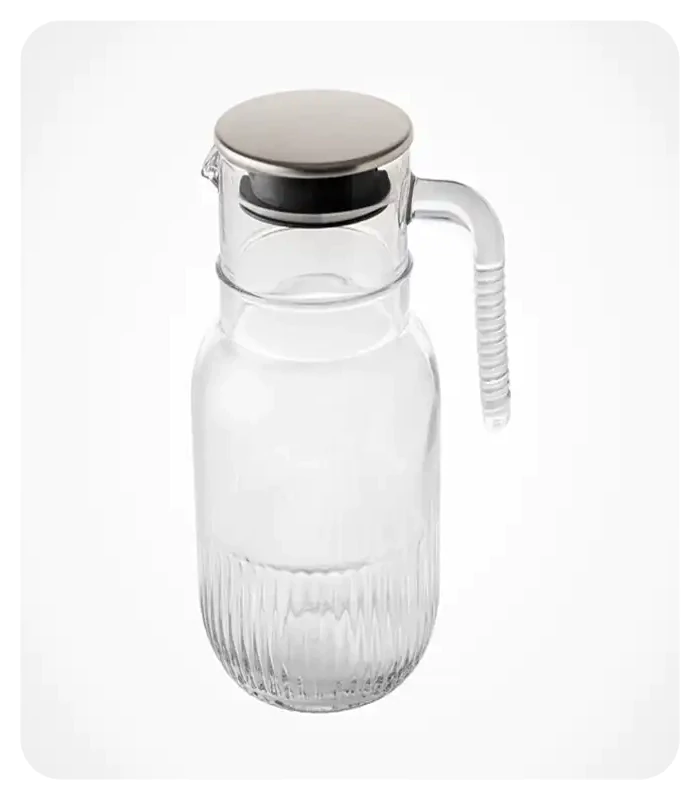 پارچ شیشه ای شیاردار 1/5 لیتر درب استیل لیمون کد 237500